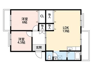 パストラル板倉Aの物件間取画像